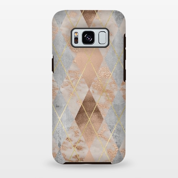 Galaxy S8 plus StrongFit Trendy Argyle Marble and Concrete Copper Pattern by  Utart