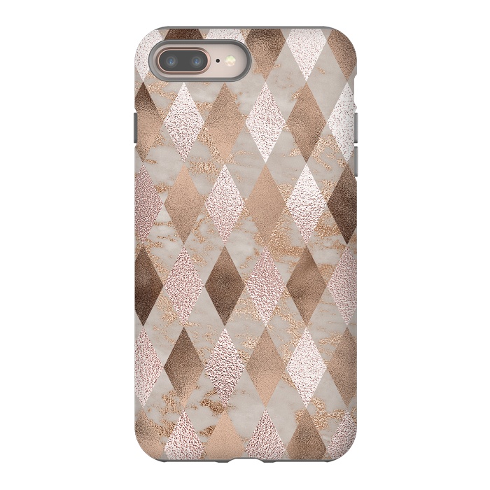 iPhone 7 plus StrongFit Abstract Trendy Copper Concrete Argyle Pattern by  Utart