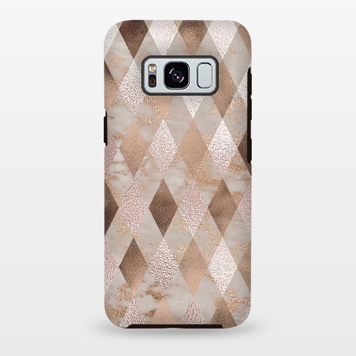 Galaxy S8 plus StrongFit Abstract Trendy Copper Concrete Argyle Pattern by  Utart