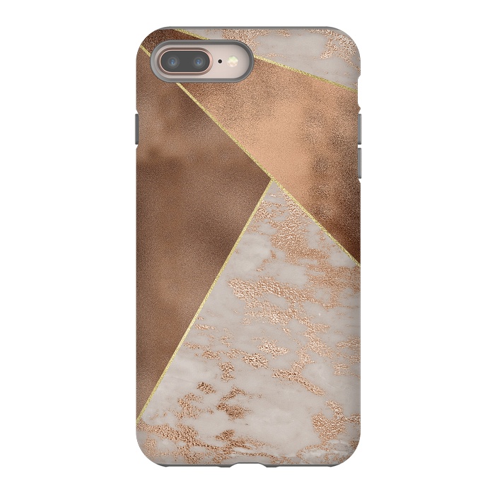 iPhone 7 plus StrongFit Modern minimalistic Copper Marble Triangles  by  Utart