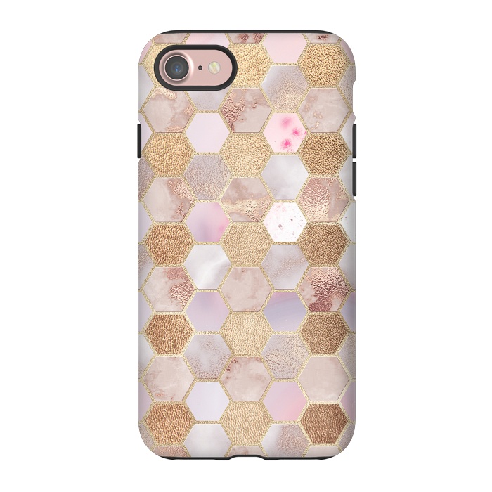 iPhone 7 StrongFit Rose Gold Copper Honeycomb Pattern by  Utart
