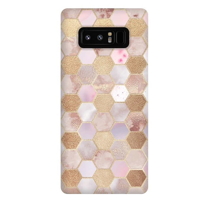 Galaxy Note 8 StrongFit Rose Gold Copper Honeycomb Pattern by  Utart