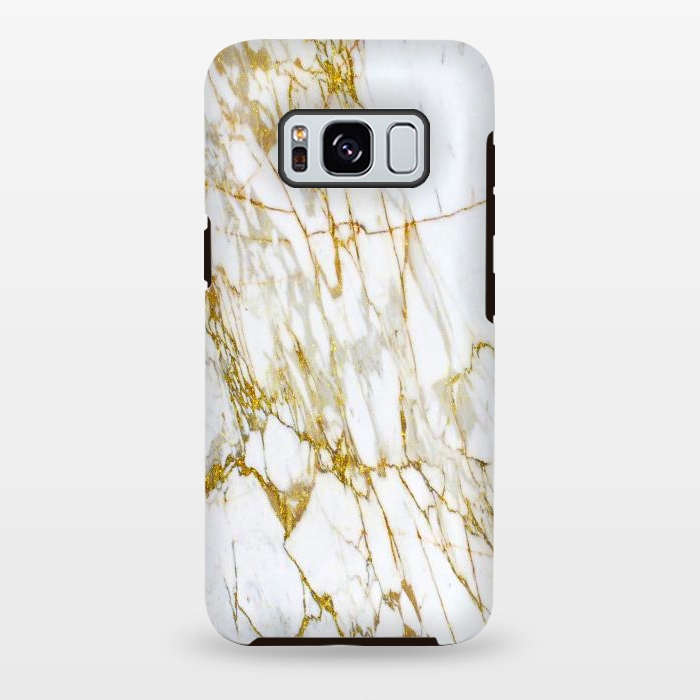 Galaxy S8 plus StrongFit white gold marble by haroulita