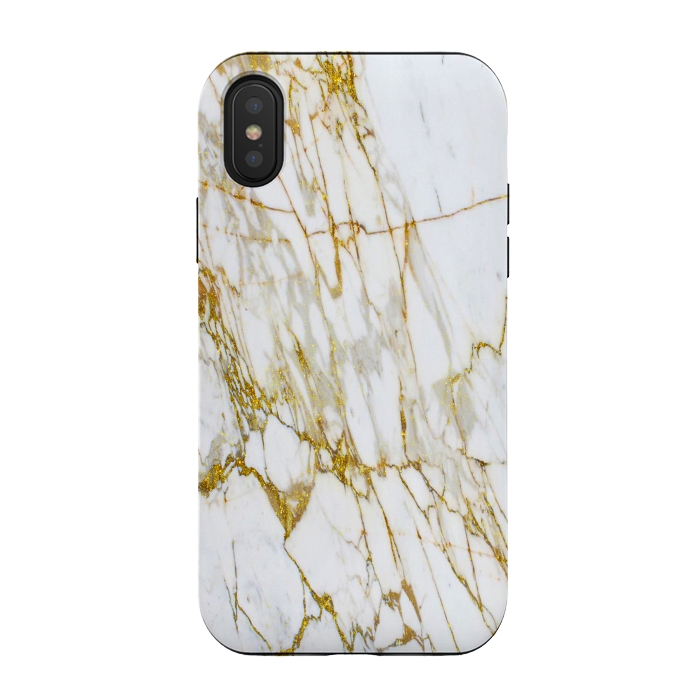 iPhone Xs / X StrongFit white gold marble by haroulita