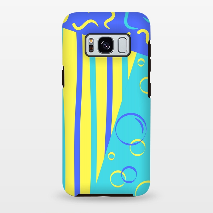 Galaxy S8 plus StrongFit blue abstract art by MALLIKA