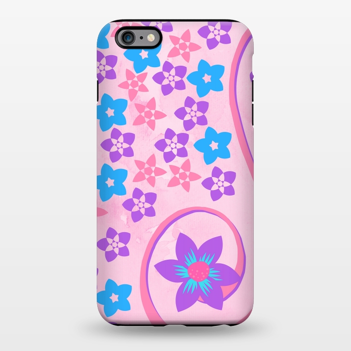 iPhone 6/6s plus StrongFit pink blue flower pattern by MALLIKA