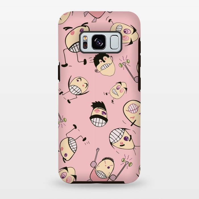 Galaxy S8 plus StrongFit Egg Heads on Pink by Paula Ohreen