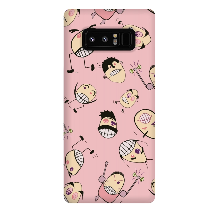 Galaxy Note 8 StrongFit Egg Heads on Pink by Paula Ohreen