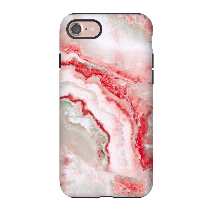 iPhone 7 StrongFit Coral Red Veined Agate by  Utart