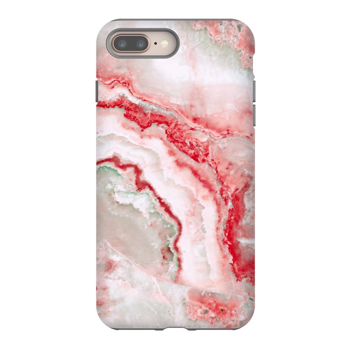 iPhone 7 plus StrongFit Coral Red Veined Agate by  Utart