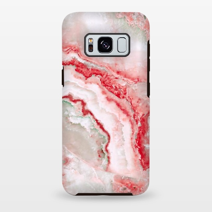 Galaxy S8 plus StrongFit Coral Red Veined Agate by  Utart