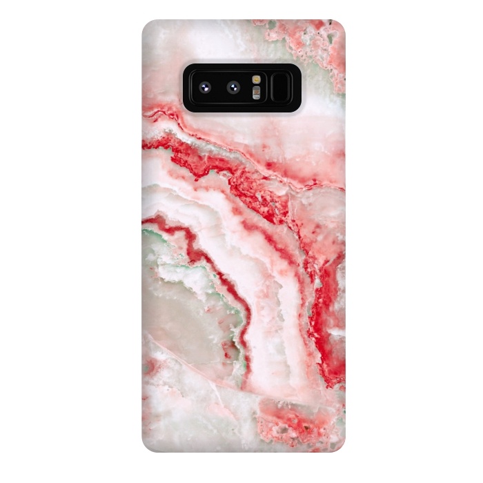 Galaxy Note 8 StrongFit Coral Red Veined Agate by  Utart