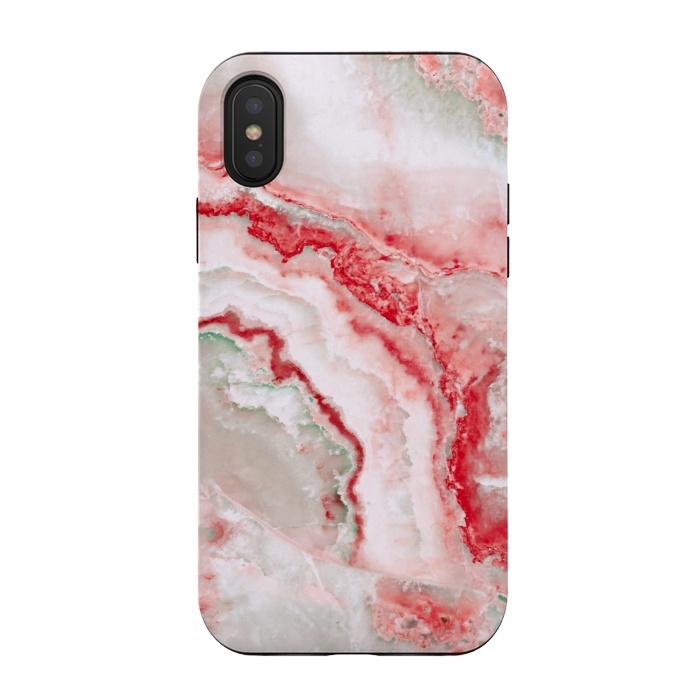 iPhone Xs / X StrongFit Coral Red Veined Agate by  Utart