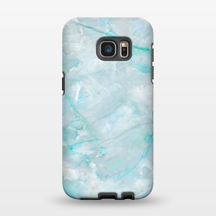 Galaxy S7 EDGE StrongFit Light Blue Veined Agate by  Utart