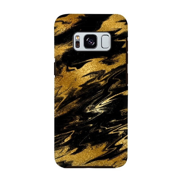 Galaxy S8 StrongFit Black and Gold Marble by  Utart