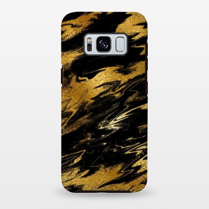 Galaxy S8 plus StrongFit Black and Gold Marble by  Utart