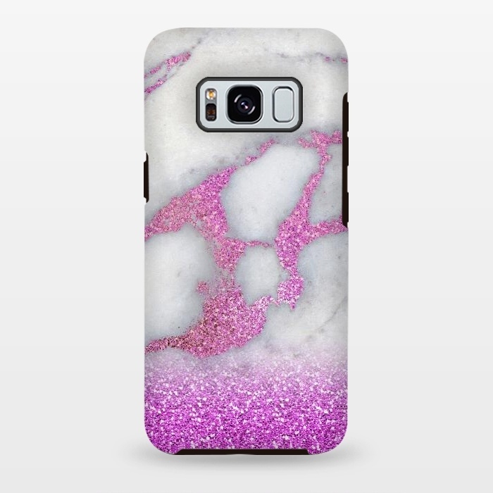 Galaxy S8 plus StrongFit Purple Glitter Veined Gray Marble by  Utart