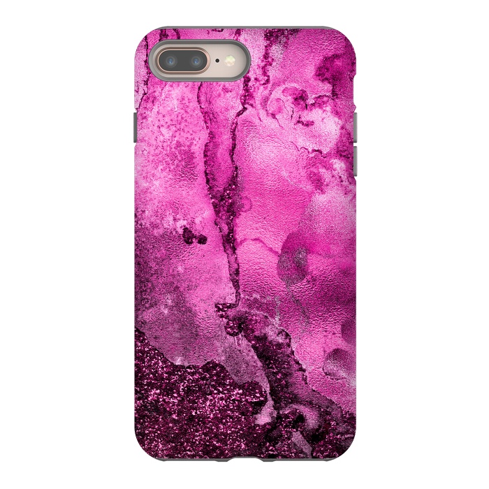 iPhone 7 plus StrongFit Purple and Pink Glittering Ink Marble by  Utart
