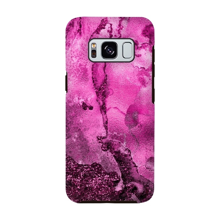 Galaxy S8 StrongFit Purple and Pink Glittering Ink Marble by  Utart