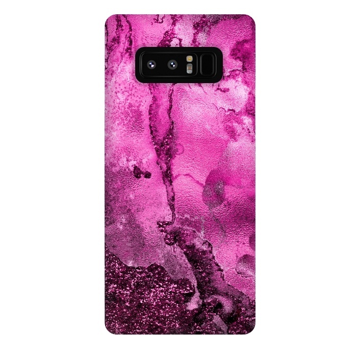 Galaxy Note 8 StrongFit Purple and Pink Glittering Ink Marble by  Utart