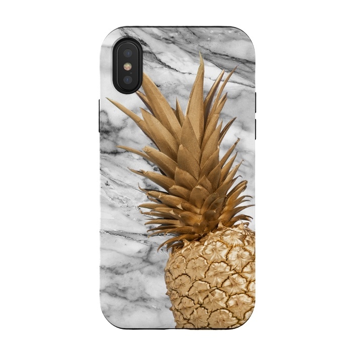 iPhone Xs / X StrongFit Gold Pineapple on Marble by  Utart