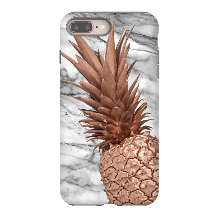 iPhone 7 plus StrongFit Rose Gold Pineapple on Marble by  Utart
