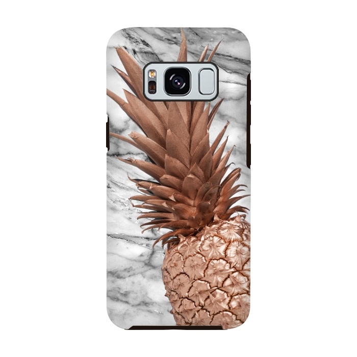 Galaxy S8 StrongFit Rose Gold Pineapple on Marble by  Utart