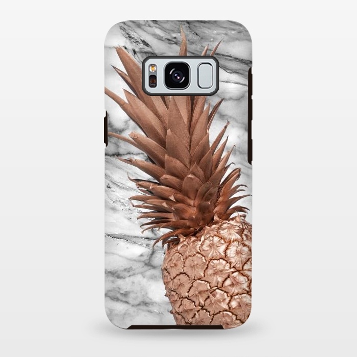 Galaxy S8 plus StrongFit Rose Gold Pineapple on Marble by  Utart