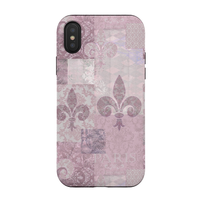 iPhone Xs / X StrongFit Romantic Vintage Pattern Soft Pink by Andrea Haase