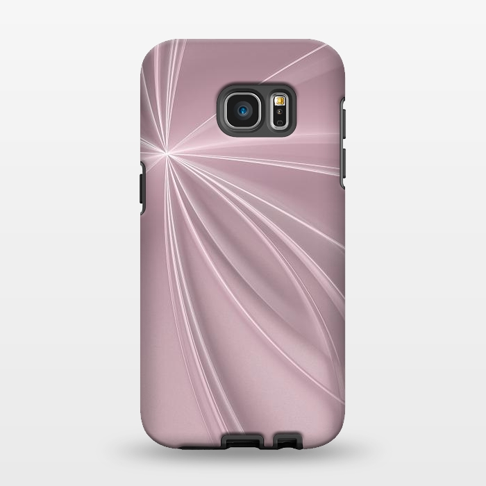 Galaxy S7 EDGE StrongFit Fractal Light Rays Soft Pink by Andrea Haase