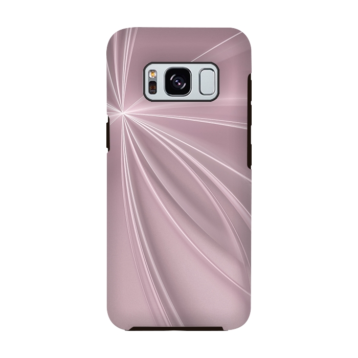 Galaxy S8 StrongFit Fractal Light Rays Soft Pink by Andrea Haase