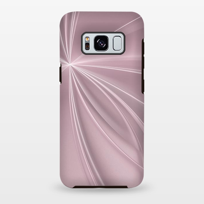 Galaxy S8 plus StrongFit Fractal Light Rays Soft Pink by Andrea Haase