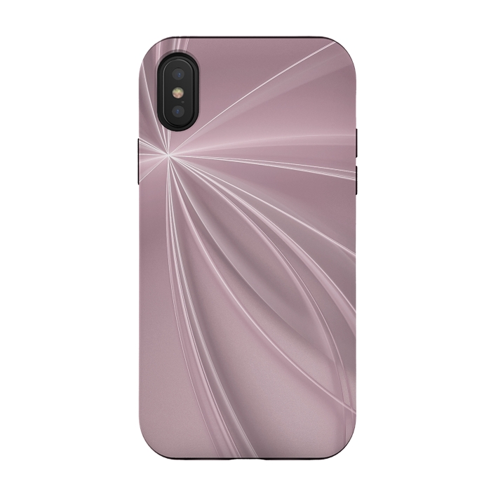 iPhone Xs / X StrongFit Fractal Light Rays Soft Pink by Andrea Haase