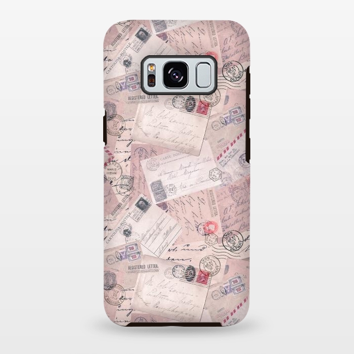 Galaxy S8 plus StrongFit Vintage Letter Collage In Soft Pink by Andrea Haase
