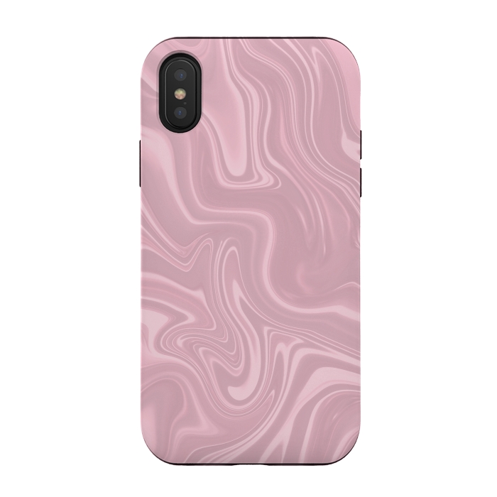 iPhone Xs / X StrongFit Marbled Pink Paint 2 by Andrea Haase