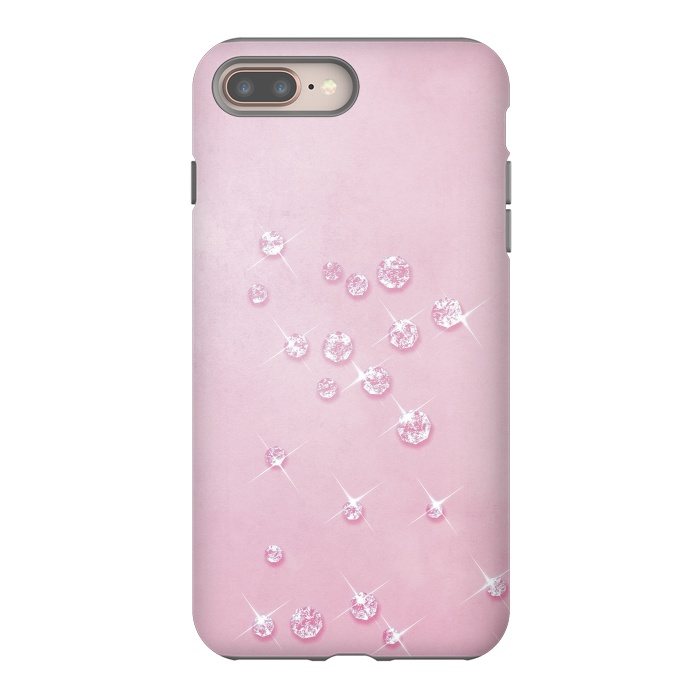 iPhone 7 plus StrongFit Sparkling Pink Rhinestones by Andrea Haase