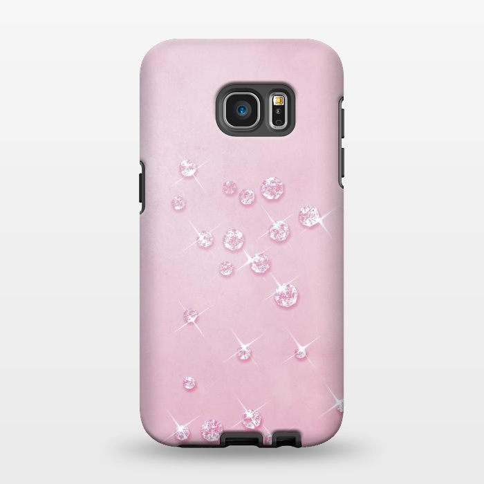 Galaxy S7 EDGE StrongFit Sparkling Pink Rhinestones by Andrea Haase