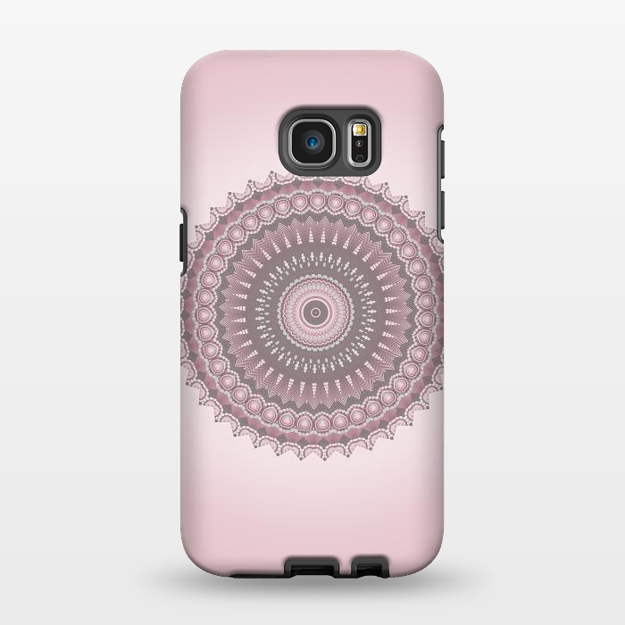 Galaxy S7 EDGE StrongFit Soft Pink Mandala Design by Andrea Haase