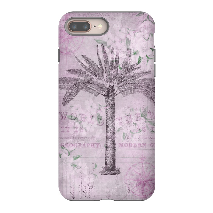 iPhone 7 plus StrongFit Vintage Palm Tree Art by Andrea Haase
