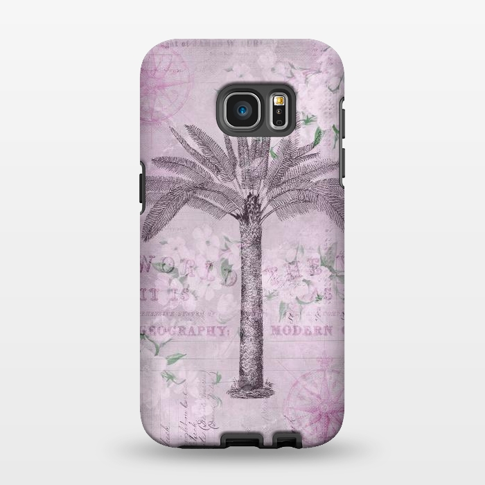 Galaxy S7 EDGE StrongFit Vintage Palm Tree Art by Andrea Haase
