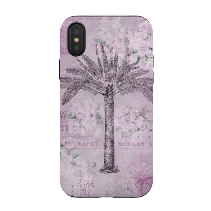 iPhone Xs / X StrongFit Vintage Palm Tree Art by Andrea Haase