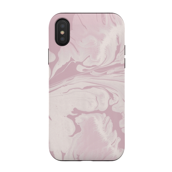 iPhone Xs / X StrongFit Pink Marbled Wet Paint 2 by Andrea Haase