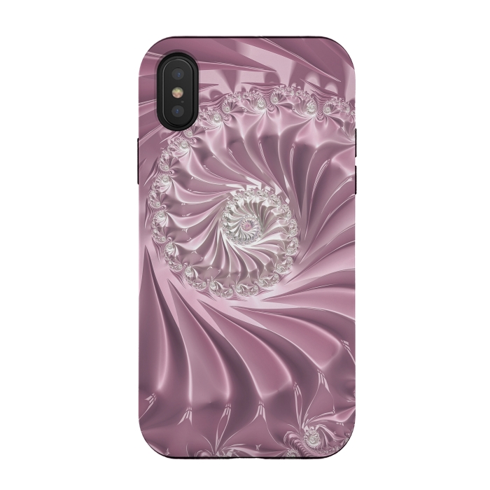 iPhone Xs / X StrongFit Soft Pink Glamorous Fractal by Andrea Haase