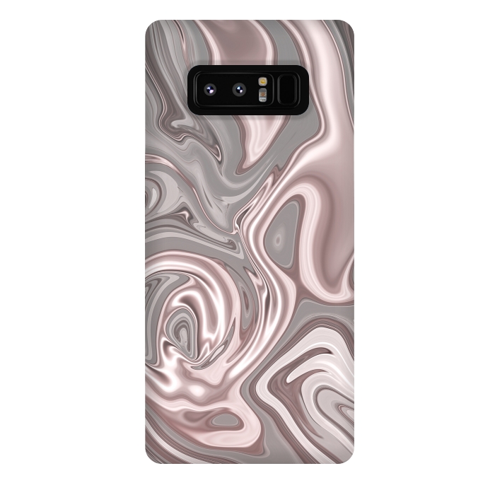 Galaxy Note 8 StrongFit Rose Gold Gray Marbled Paint by Andrea Haase