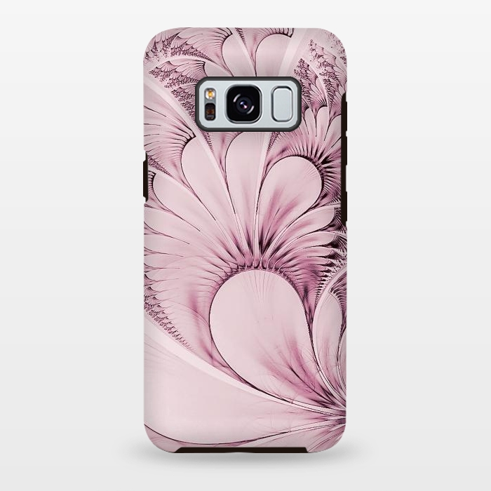 Galaxy S8 plus StrongFit Pink Flourish Fractal by Andrea Haase