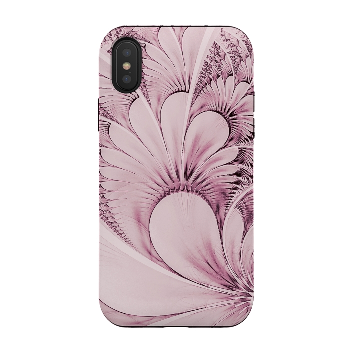 iPhone Xs / X StrongFit Pink Flourish Fractal by Andrea Haase