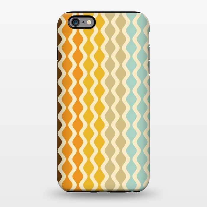 iPhone 6/6s plus StrongFit Falling Waves in Orange and Blue by Paula Ohreen