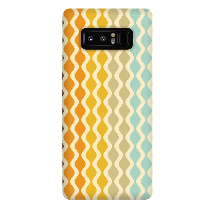 Galaxy Note 8 StrongFit Falling Waves in Orange and Blue by Paula Ohreen