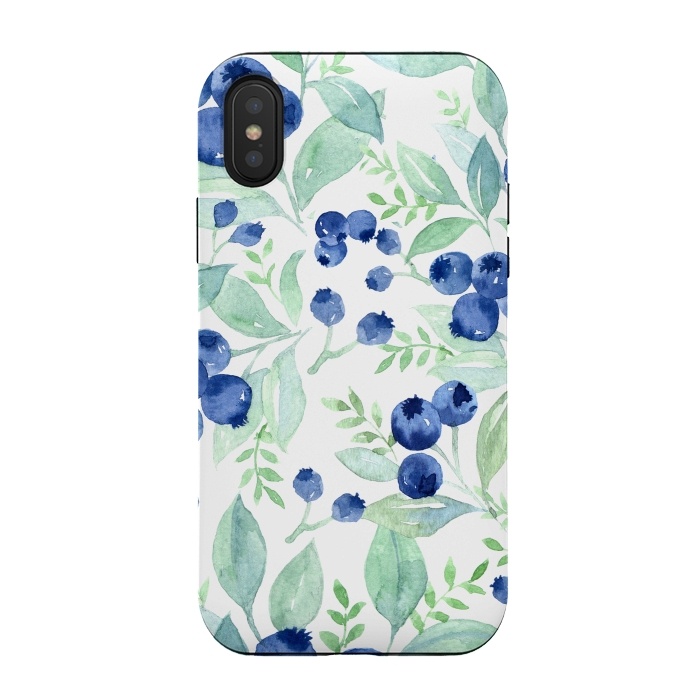 iPhone Xs / X StrongFit Blue Berry Pattern by  Utart