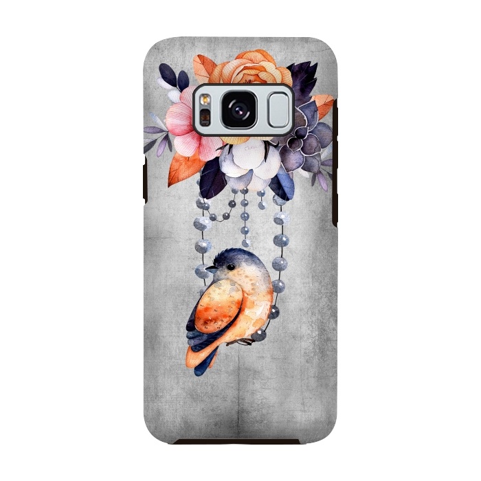 Galaxy S8 StrongFit Vintage flowers and bird by  Utart
